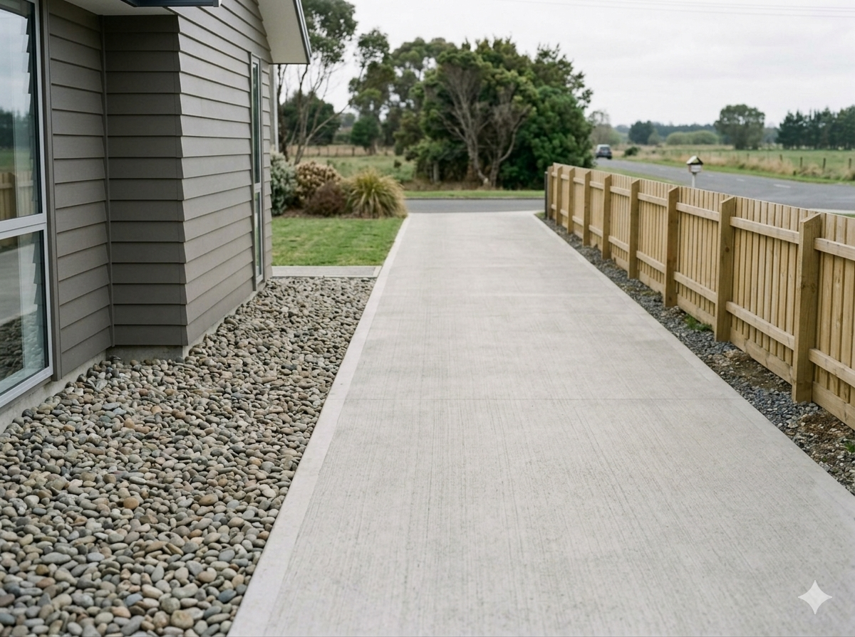 Brushed Concrete Driveway in Prebbleton