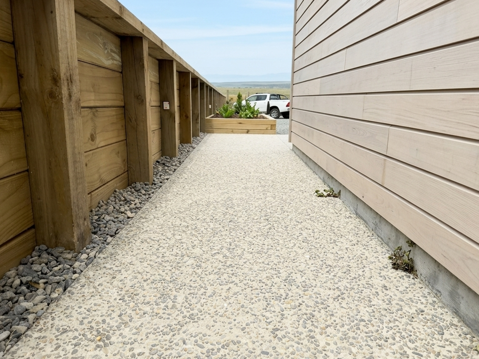 Exposed Aggregate path Down Side of Christchurch House